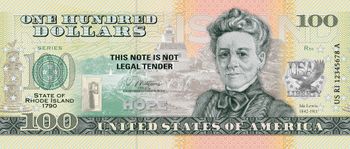Souvenirschein 100 Dollar Rhode Island – The Ocean State