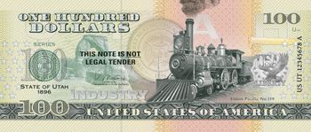 Souvenirschein 100 Dollar Utah – Das letzte Puzzleteil der Eisenbahn