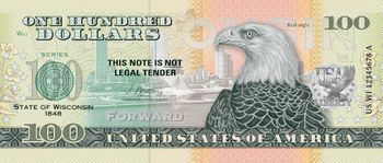 Souvenirschein 100 Dollar Wisconsin – Amerikas Molkereiland