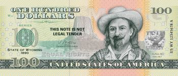 Souvenirschein 100 Dollar Wyoming – The Equality State