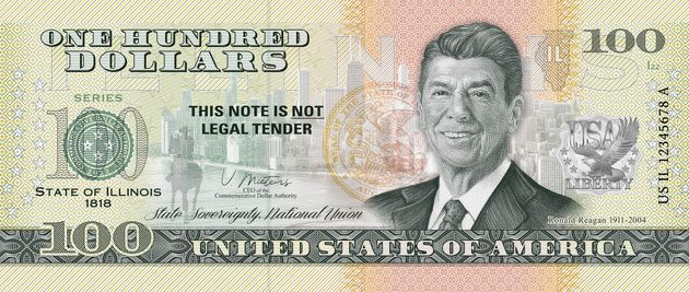 Souvenirschein 100 Dollar Illinois – Land of Lincoln
