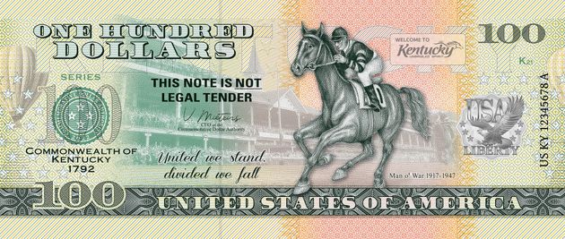 Souvenirschein 100 Dollar Kentucky – The Bluegrass State