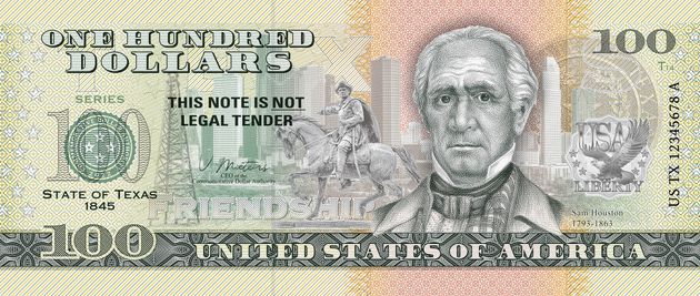 Souvenirschein 100 Dollar Texas – Der "Lone Star State"