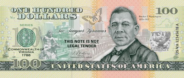 Souvenirschein 100 Dollar Virginia – Die erste englische Kolonie