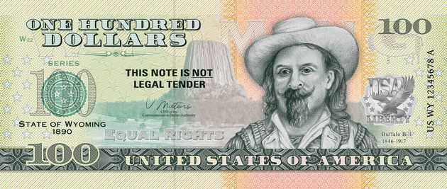 Souvenirschein 100 Dollar Wyoming – The Equality State